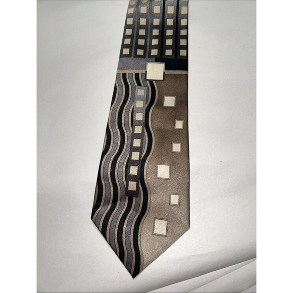 Pierre Balman Tones Of Brown Geometric Design - Picture 2 of 5